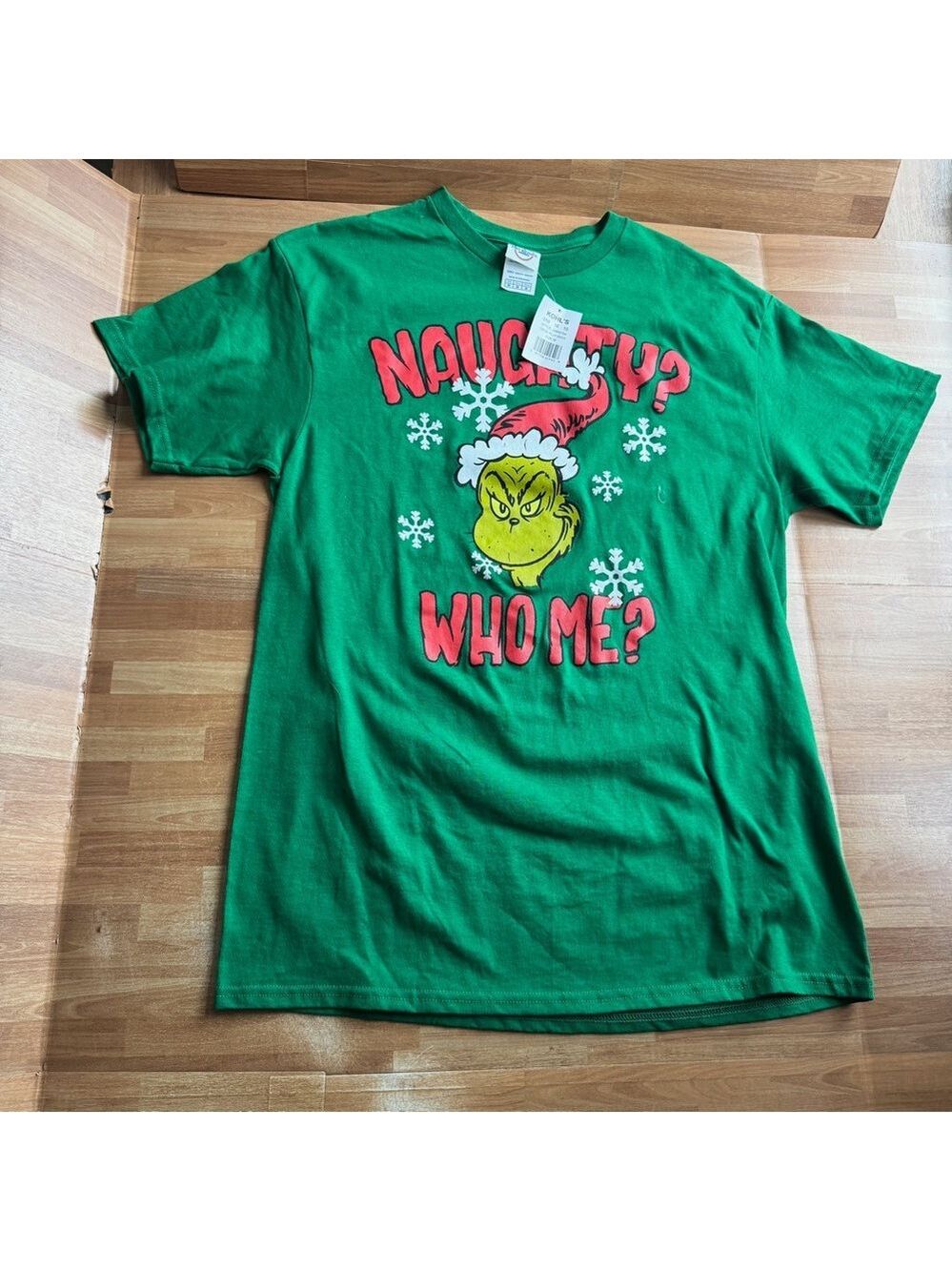The grinch unisex green tshirt size med short sleeve cotton Christmas